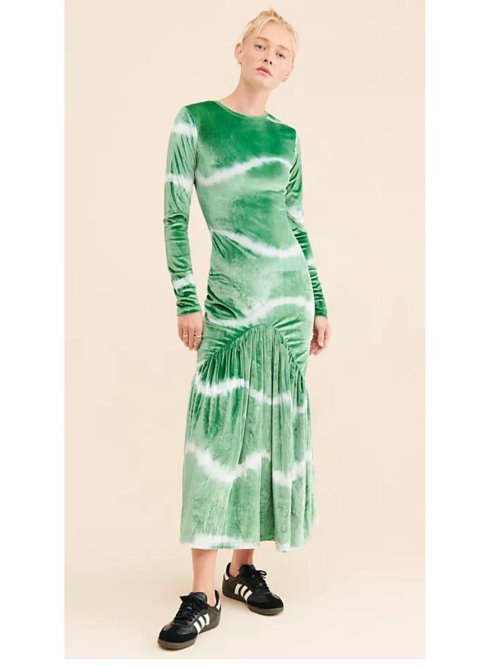 Anthropologie Norblack Norwhite Icey Aurora Velvet Gathered Maxi Dress Medium